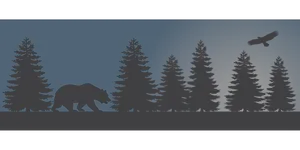 Silhouetted Bearin Forestat Dusk PNG Image