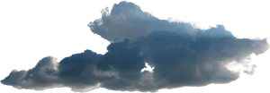 Silhouetted Bird Flying Across Cloudy Sky PNG Image