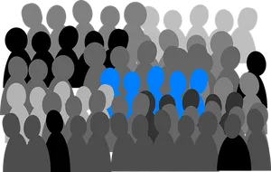 Silhouetted Crowd Standing Out Concept PNG