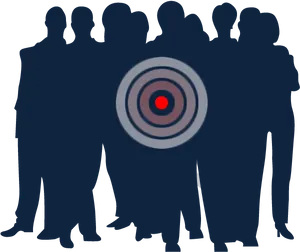 Silhouetted Crowd With Target PNG Image