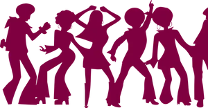 Silhouetted Dance Party PNG Image