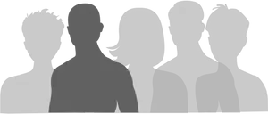 Silhouetted Group Profile PNG Image