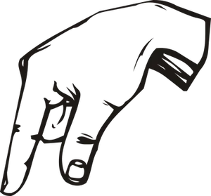 Silhouetted Hand Dangling Over Edge PNG