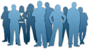 Silhouetted Team Gathering PNG Image