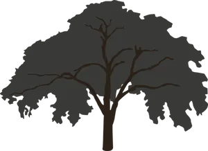 Silhouetted Tree Graphic PNG Image