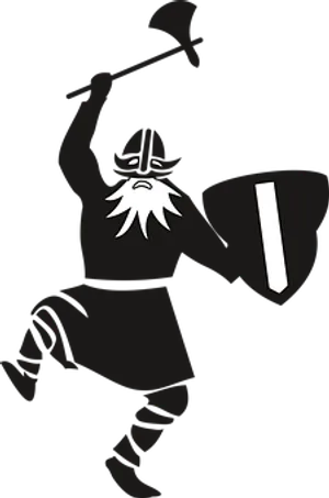 Silhouetted Viking Warrior PNG Image