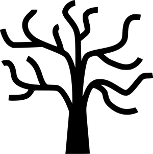 Silhouetteof Bare Tree PNG Image