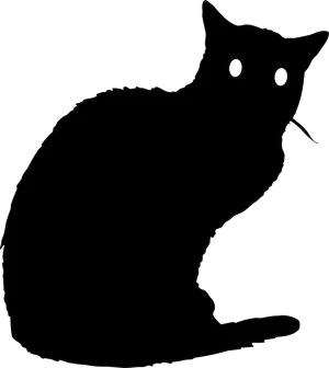 Silhouetteof Black Cat PNG Image