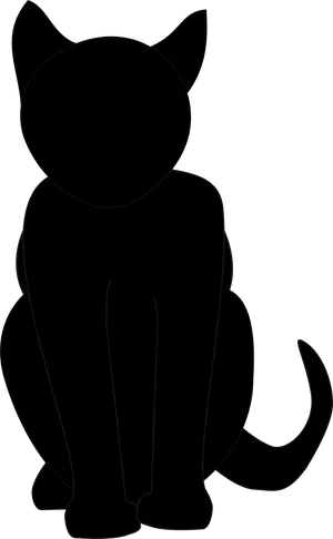 Silhouetteof Black Cat PNG Image