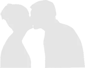 Silhouetteof Couple Kissing PNG Image