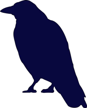 Silhouetteof Crow Standing PNG Image