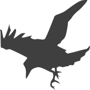 Silhouetteof Flying Crow PNG Image