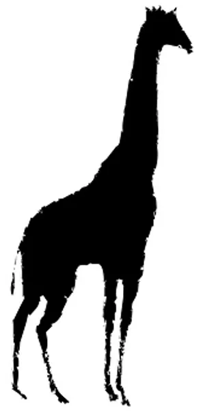 Silhouetteof Giraffe Standing PNG Image