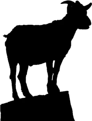 Silhouetteof Goat PNG Image