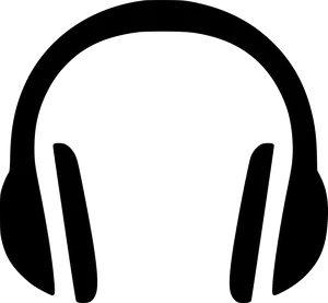 Silhouetteof Headphones PNG Image