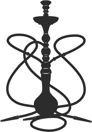 Silhouetteof Hookah Pipe PNG Image