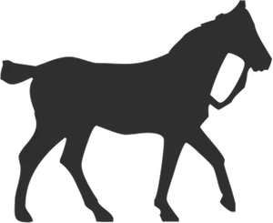 Silhouetteof Horse Walking PNG Image