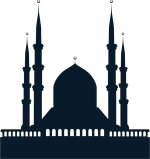 Silhouetteof Islamic Mosque PNG Image