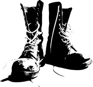 Silhouetteof Laced Combat Boots PNG