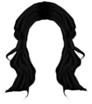 Silhouetteof Long Hairon Black Background PNG Image