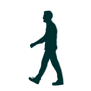 Silhouetteof Man Walking PNG Image