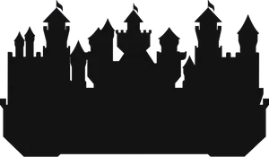 Silhouetteof Medieval Castle PNG Image