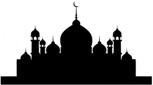 Silhouetteof Mosque Architecture PNG Image