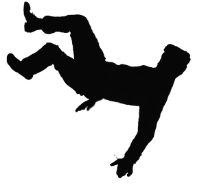 Silhouetteof Person Falling PNG Image