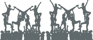 Silhouettes Cheering Crowd.png PNG Image