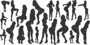 Silhouettesof Diverse Women PNG Image