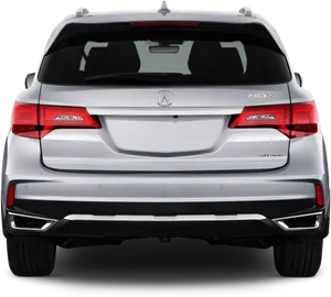 Silver Acura M D X Rear View PNG Image