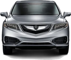 Silver Acura Sedan Front View PNG Image