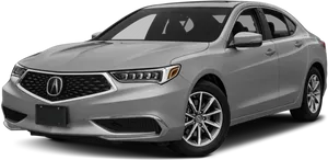 Silver Acura Sedan Profile View PNG Image