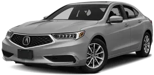 Silver Acura Sedan Profile View PNG Image