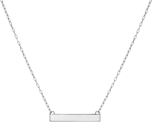 Silver Bar Pendant Chain Necklace PNG Image