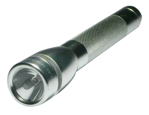 Silver Black Flashlight PNG Image