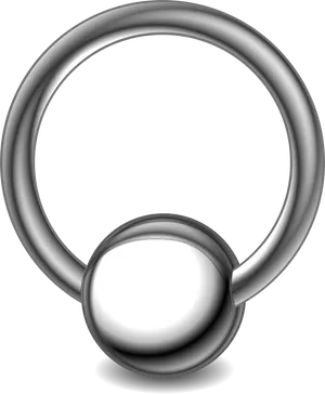 Silver Captive Bead Ring Piercing PNG Image