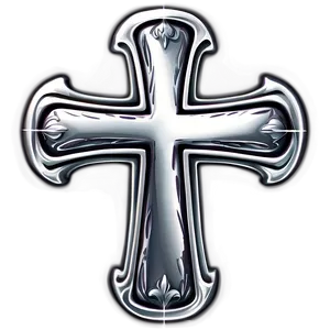 Silver Catholic Cross Artwork Png 06122024 PNG Image