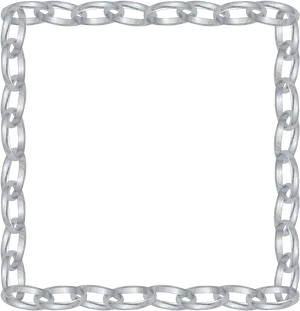 Silver Chain Link Frame Border PNG Image