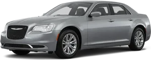 Silver Chrysler300 Sedan Profile View PNG Image