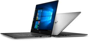 Silver Dell Laptop Openand Closed Angles PNG Image