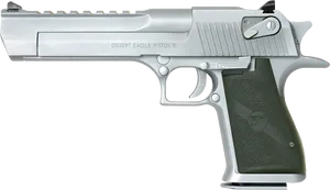 Silver Desert Eagle Pistol PNG Image