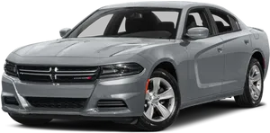 Silver Dodge Charger Side View PNG Image