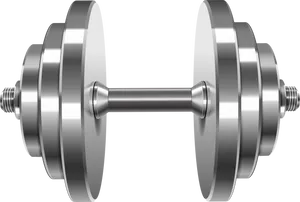 Silver Dumbbell Exercise Equipment PNG Image