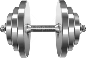 Silver Dumbbell Isolated Fitness Equipment PNG