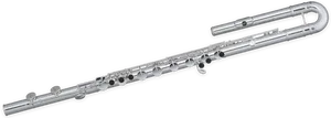 Silver Flute Isolatedon Background PNG Image