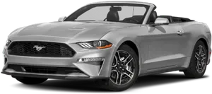 Silver Ford Mustang Convertible PNG Image