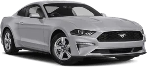 Silver Ford Mustang Profile View PNG Image