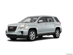 Silver G M C Terrain S U V Side View PNG Image