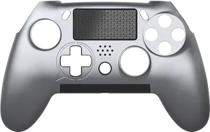 Silver Game Controller Top View PNG Image